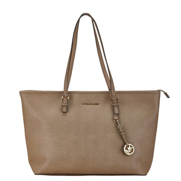 Michael Kors Jet Set Handbag Tote Bag 30T5GTVT2L Brown PVC Leather Women's - Picture 1 of 10